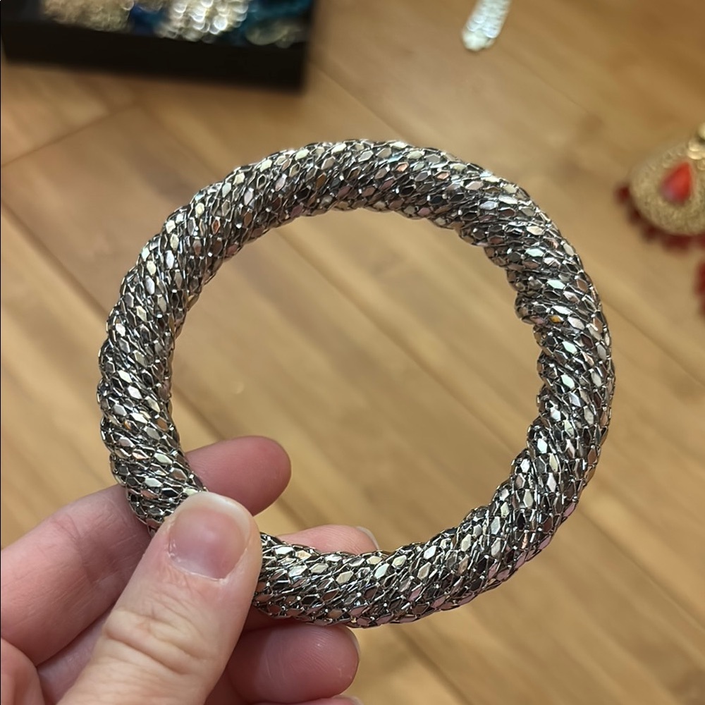 Elegant Silver-Tone Bangle